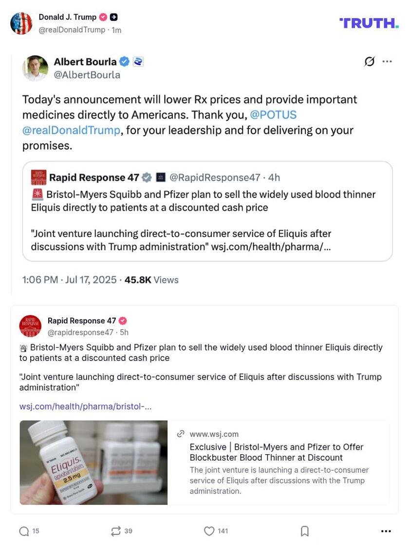 Post image from Donald Trump