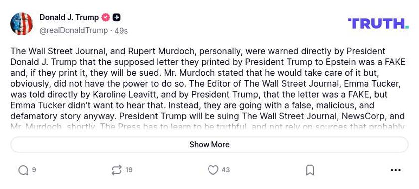 Post preview from Donald Trump