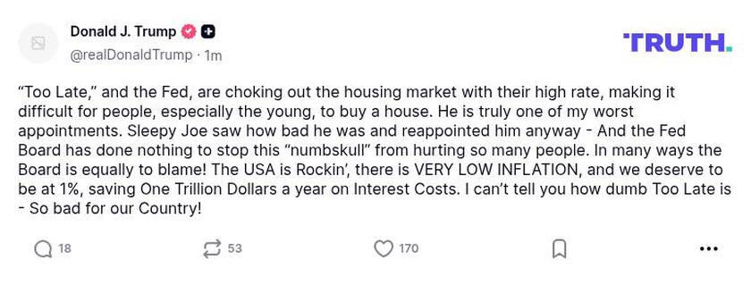 Post preview from Donald Trump