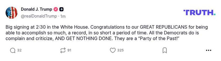 Post image from Donald Trump