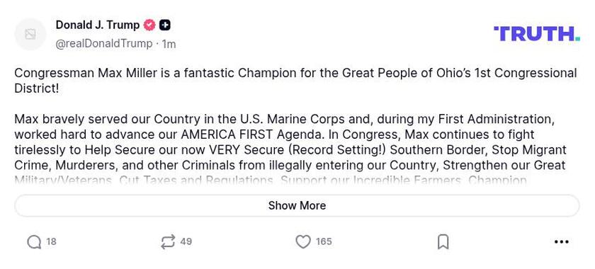 Post image from Donald Trump