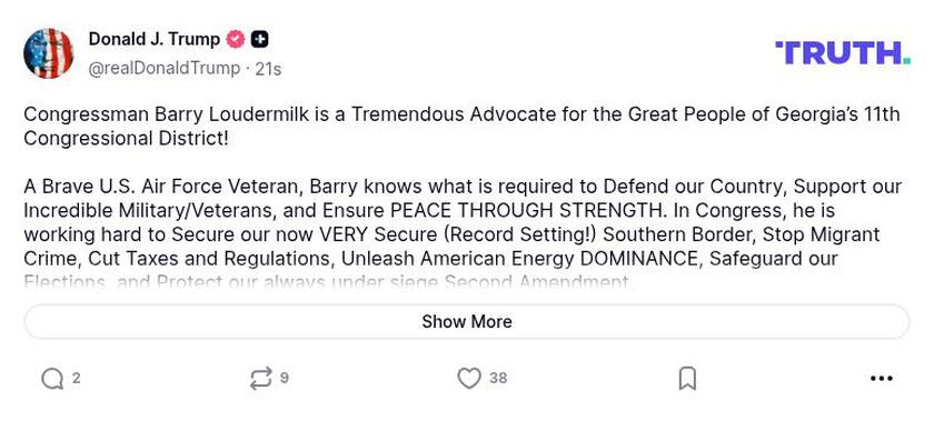 Post image from Donald Trump