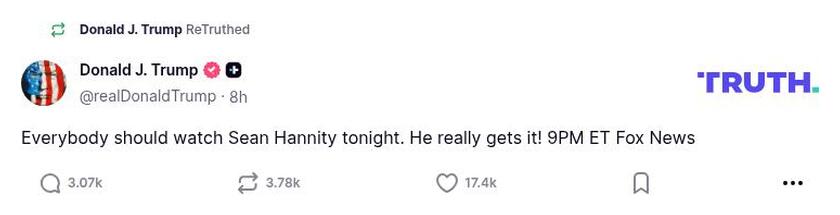 Post image from Donald Trump