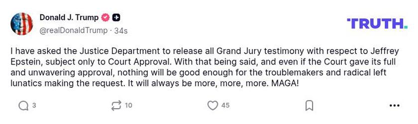 Post preview from Donald Trump