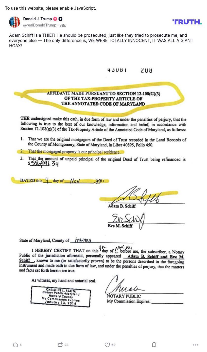 Post image from Donald Trump