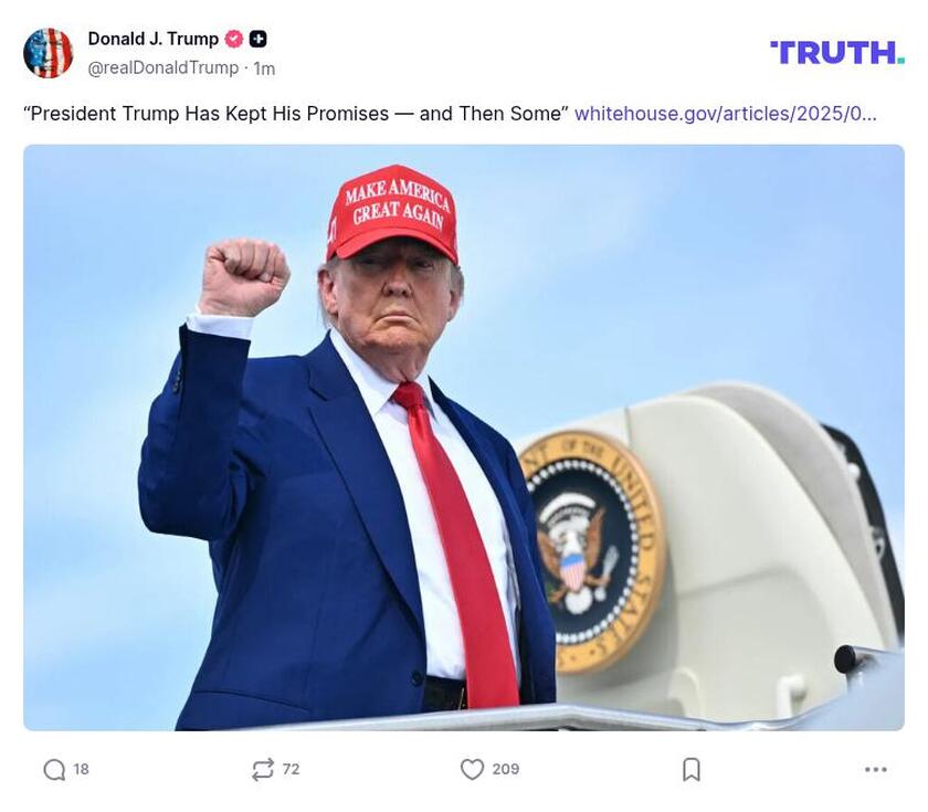 Post image from Donald Trump