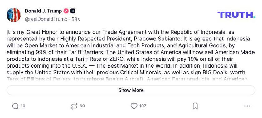 Post image from Donald Trump