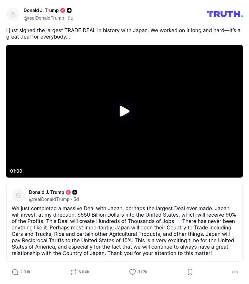 Post image from Donald Trump