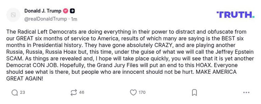 Post preview from Donald Trump