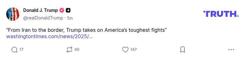 Post preview from Donald Trump