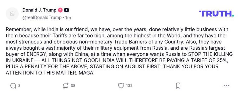 Post preview from Donald Trump