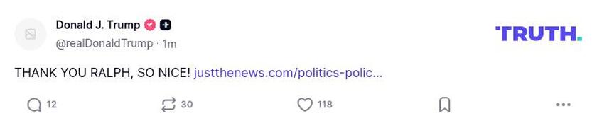 Post image from Donald Trump