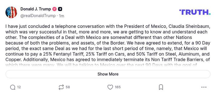 Post preview from Donald Trump