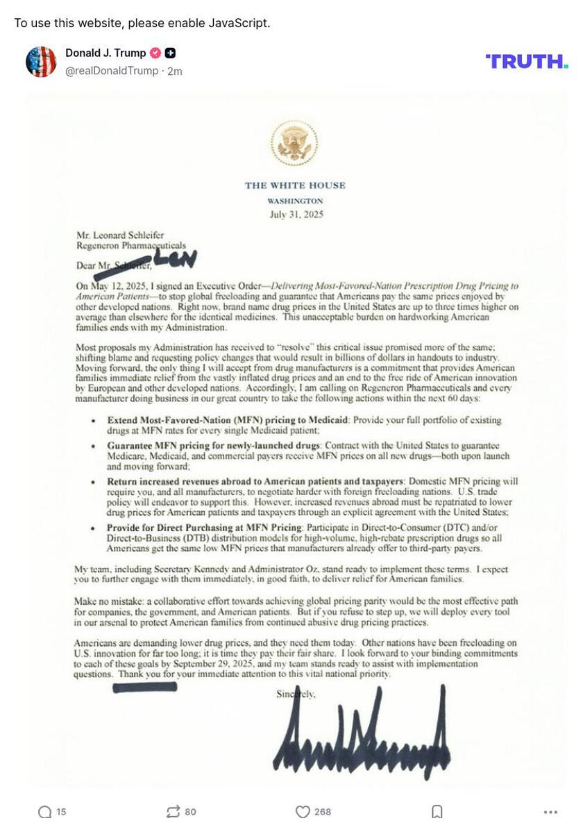 Post image from Donald Trump