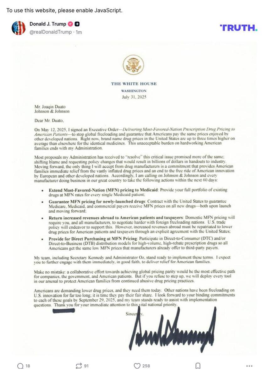 Post image from Donald Trump