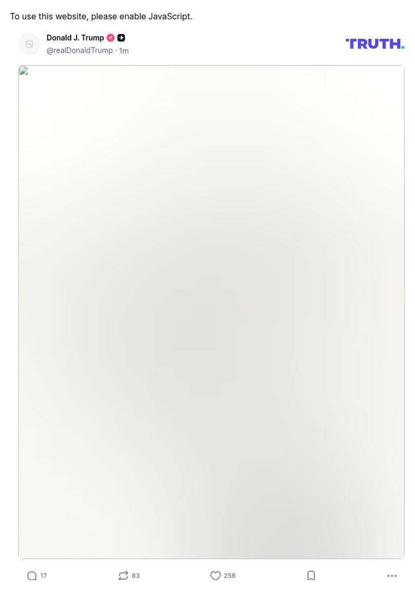 Post image from Donald Trump