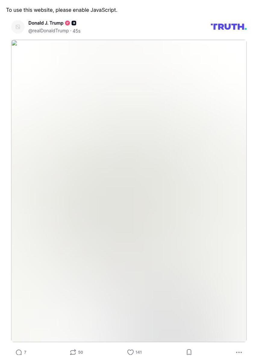 Post image from Donald Trump