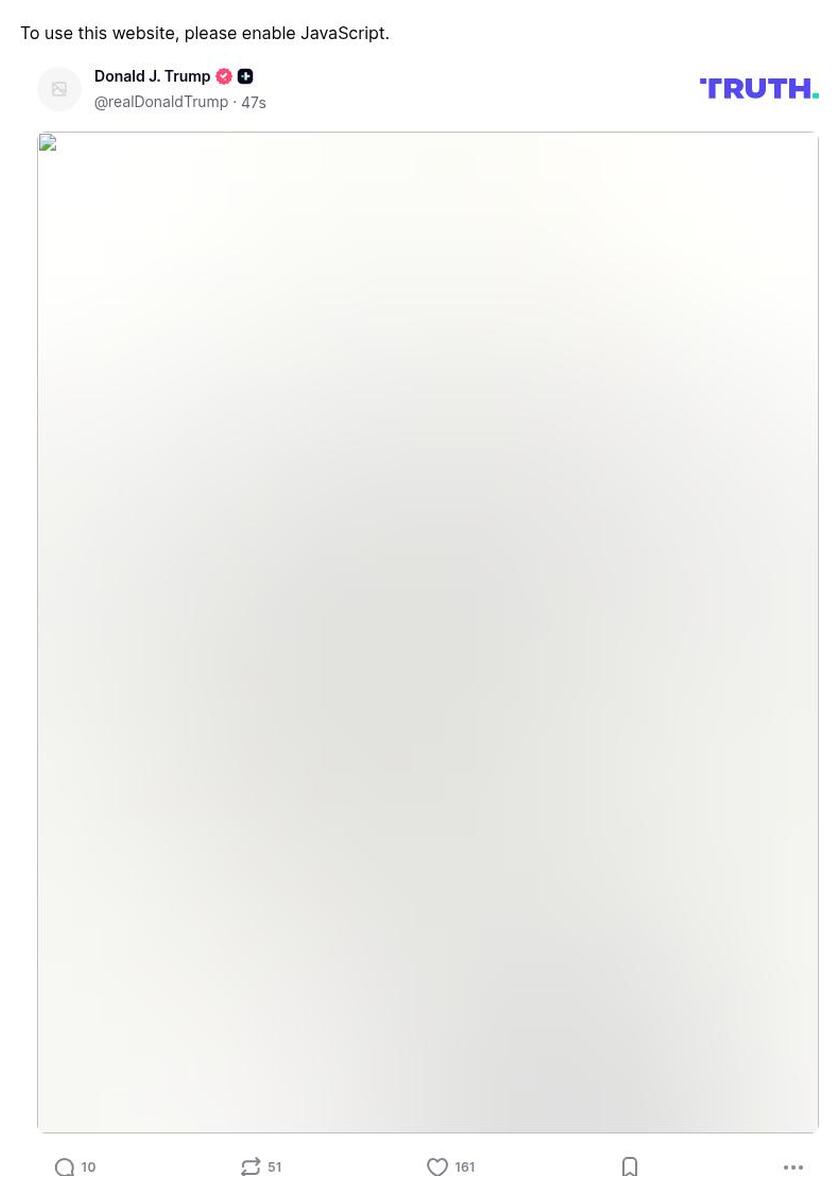 Post image from Donald Trump