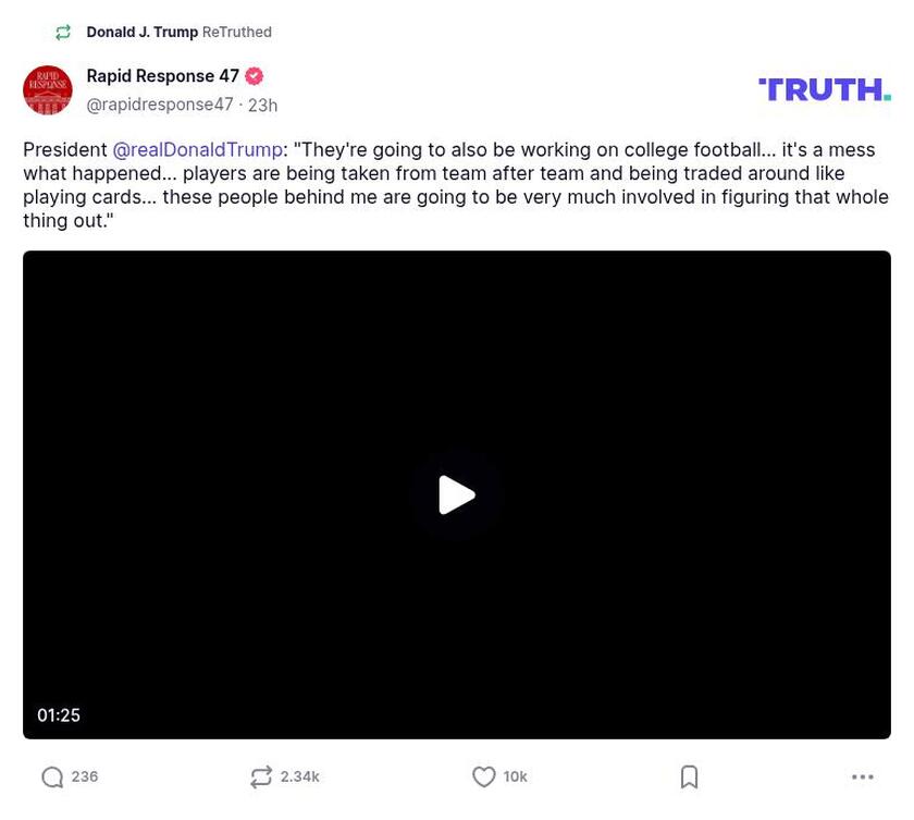 Post image from Donald Trump