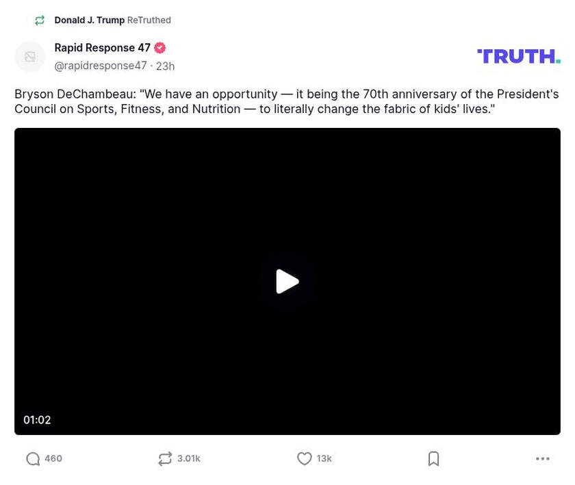 Post image from Donald Trump