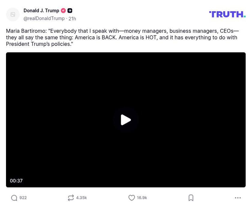 Post image from Donald Trump