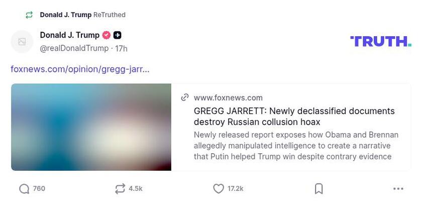 Post image from Donald Trump