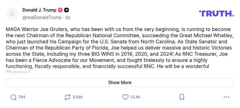 Post image from Donald Trump