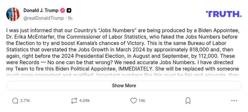 Post preview from Donald Trump