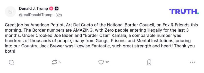 Post preview from Donald Trump