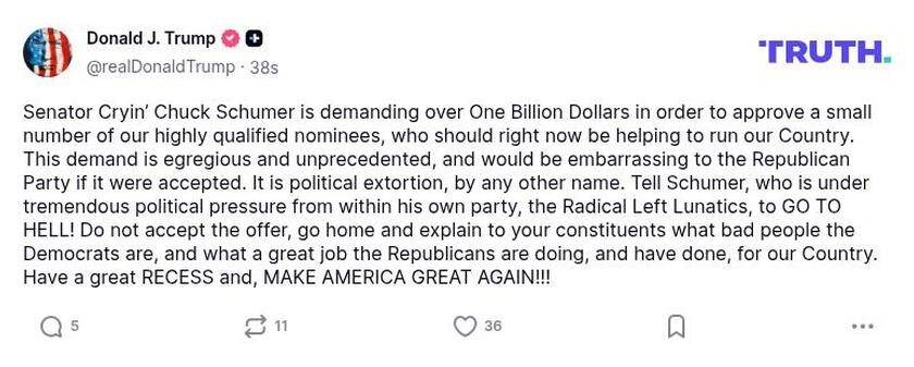 Post image from Donald Trump