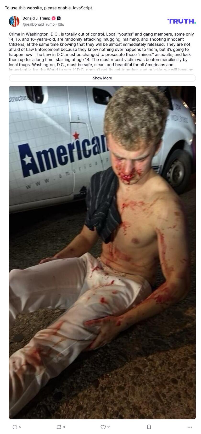 Post image from Donald Trump