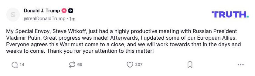 Post preview from Donald Trump