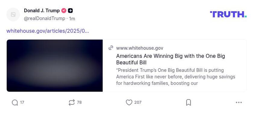 Post image from Donald Trump