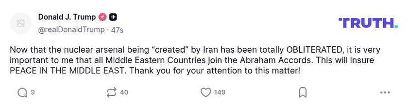 Post preview from Donald Trump