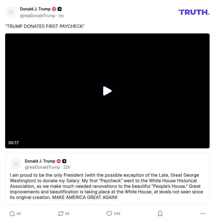 Post image from Donald Trump