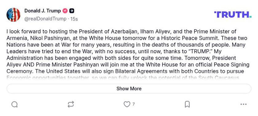 Post image from Donald Trump