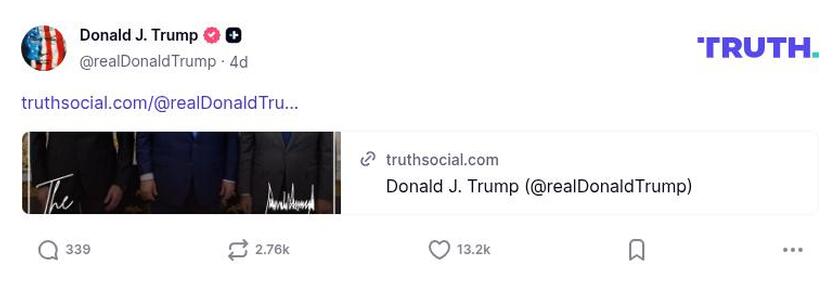 Post image from Donald Trump