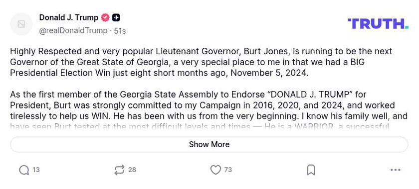 Post image from Donald Trump