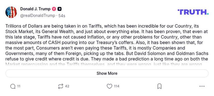 Post preview from Donald Trump