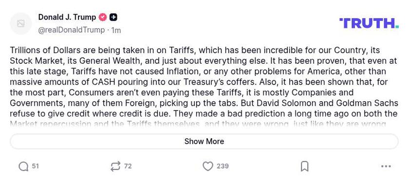 Post preview from Donald Trump