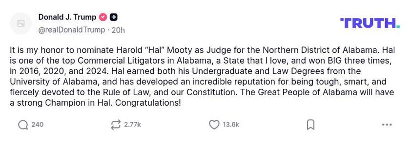 Post image from Donald Trump