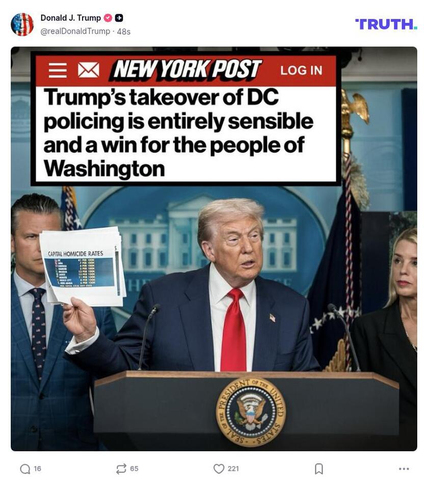 Post image from Donald Trump