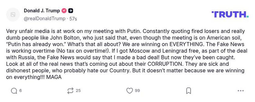 Post preview from Donald Trump