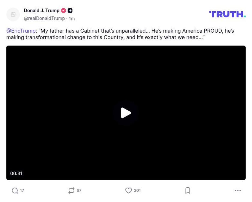 Post image from Donald Trump