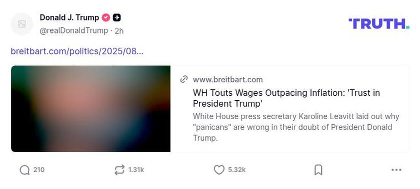 Post preview from Donald Trump