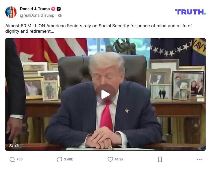 Post image from Donald Trump