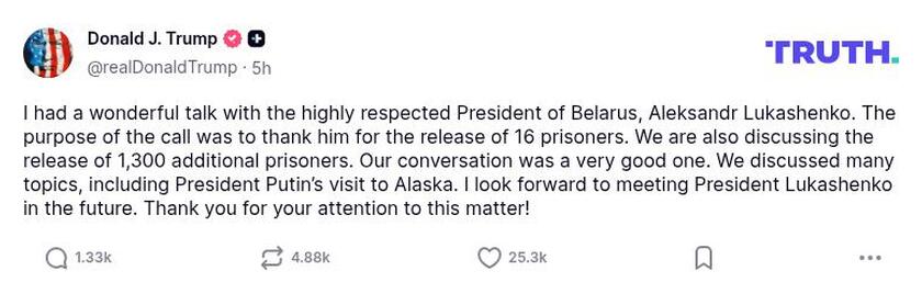 Post preview from Donald Trump