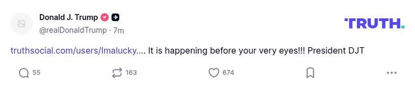 Post image from Donald Trump