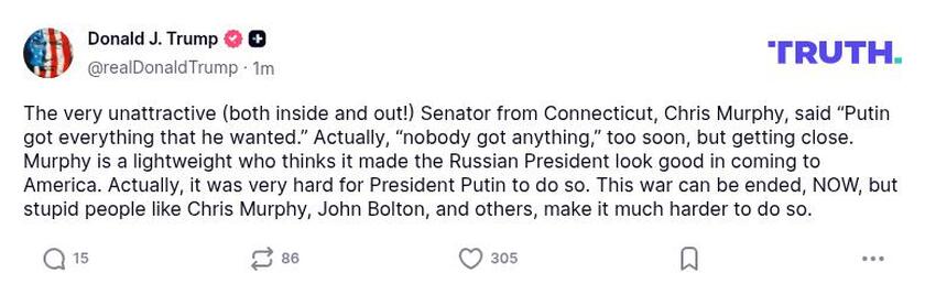 Post preview from Donald Trump