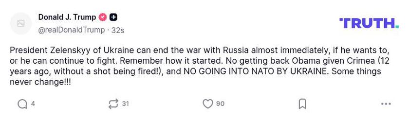 Post preview from Donald Trump